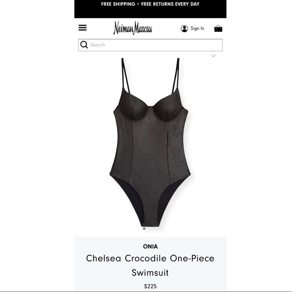 Onia Black Crocodile One piece Swimsuit size S. - Picture 1 of 3